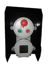 Flameproof/WP Enclosure For Control Station With Start-Stop and E-Stop Push Button With MS Canopy